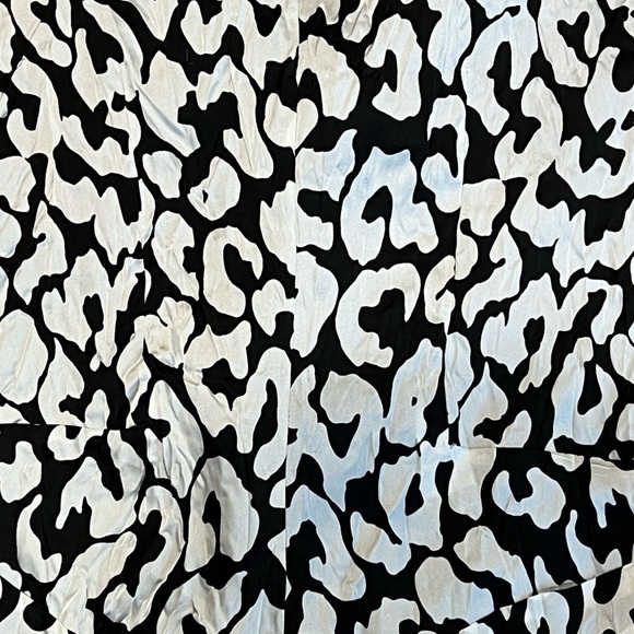 Alberto Malaki Ruffled Blouse Animal Print Long Sleeve Top Black White Career SM - Picture 9 of 9